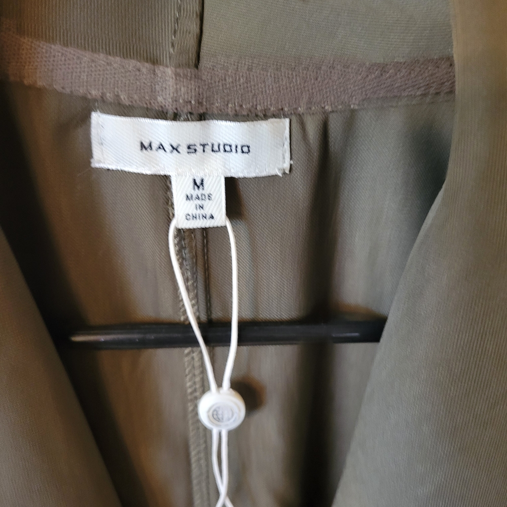 Max Studio Olive Utility Open-Front Jacket - image 5